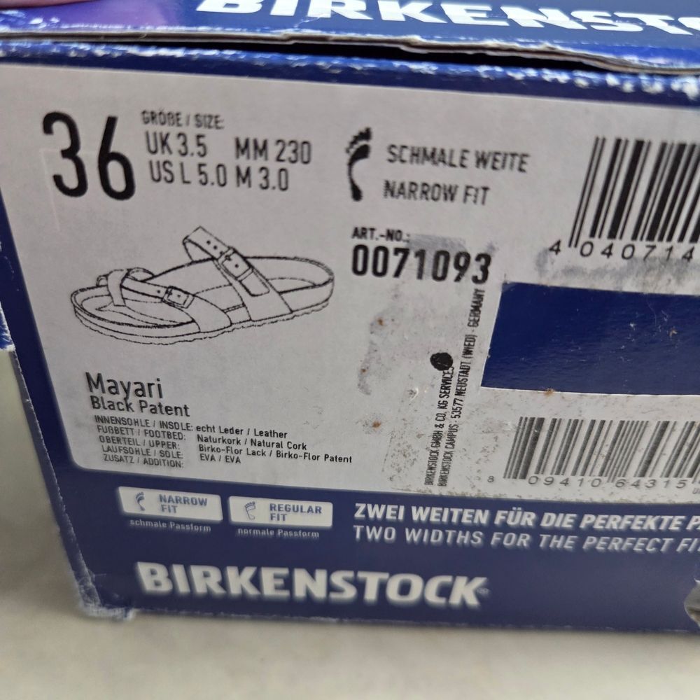 Birkenstock Mayari Patent Black Sandals Women's US 5 /EU 36 - Picture 2 of 6